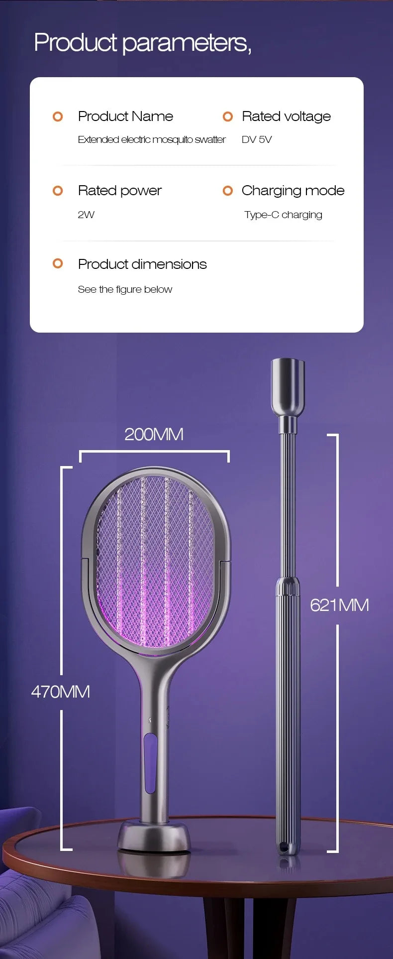 Telescopic Electric Mosquito Trap Lamp